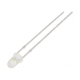 LED 3mm alb cald 1560-2180mcd 70° convex | Electronic-mag.ro | Componente Electronice