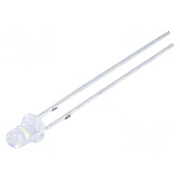 LED 3mm alb rece 750mcd 35° convex | Electronic-mag.ro | Componente Electronice
