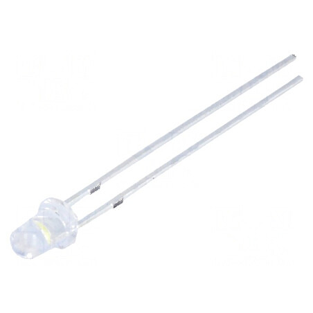 LED 3mm alb rece 750mcd 35° convex | Electronic-mag.ro | Componente Electronice