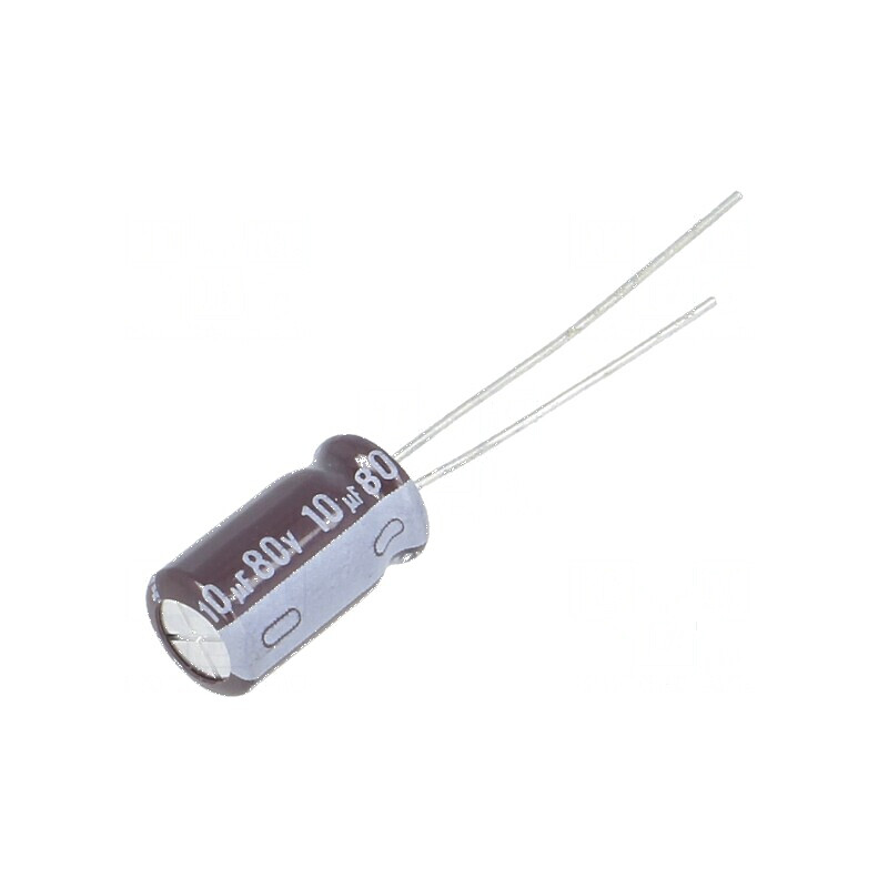 Condensator electrolitic low ESR THT 10uF 80VDC 6,3x11mm | Electronic-mag.ro | Componente Electronice