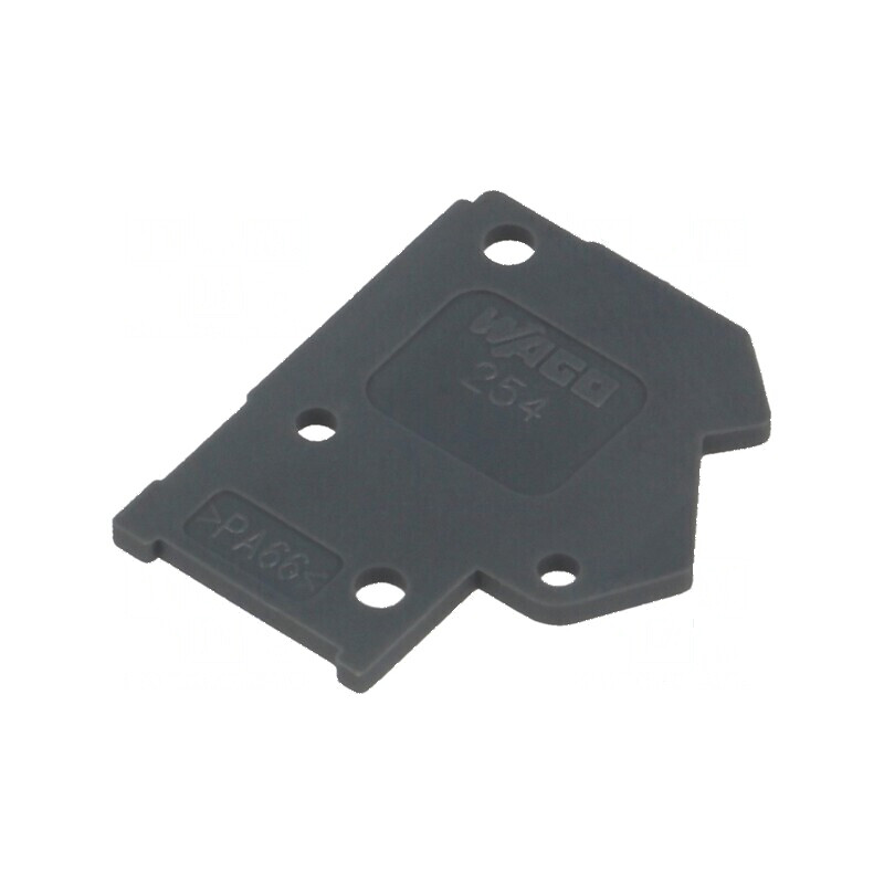 Placă extremitate gri închis H: 15,7mm L: 1mm D: 13,5mm 254 | Electronic-mag.ro | Componente Electronice
