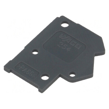 Placă extremitate gri închis H: 15,7mm L: 1mm D: 13,5mm 254 | Electronic-mag.ro | Componente Electronice