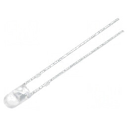LED 3mm alb rece 3000mcd 30° convex | Electronic-mag.ro | Componente Electronice