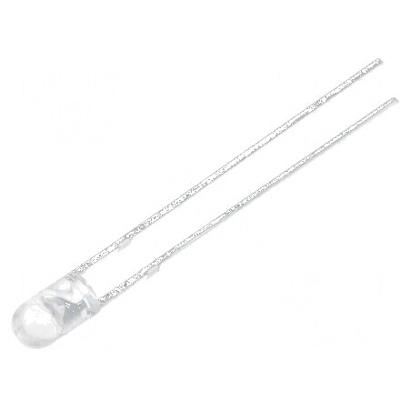 LED 3mm alb rece 3000mcd 30° convex | Electronic-mag.ro | Componente Electronice