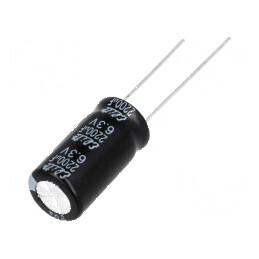 Condensator electrolitic THT 2200uF 6,3VDC Ø10x20mm ±20% | Electronic-mag.ro | Componente Electronice