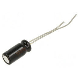 Condensator electrolitic THT 47uF 25VDC Ø5x11mm Raster 2,5mm | Electronic-mag.ro | Componente Electronice