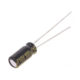 Condensator electrolitic low ESR THT 100uF 10V 5x11mm | Electronic-mag.ro | Componente Electronice