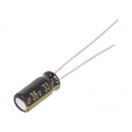 Condensator electrolitic low ESR THT 33uF 35VDC Ø5x11mm ±20% | Electronic-mag.ro | Componente Electronice