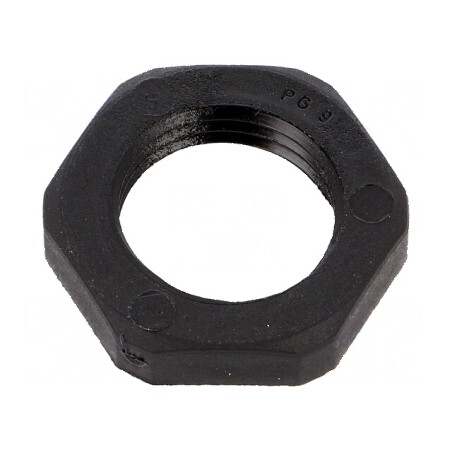 Piuliță PG9 poliamidă 5mm Cheie 22mm neagră -40÷100°C | Electronic-mag.ro | Componente Electronice