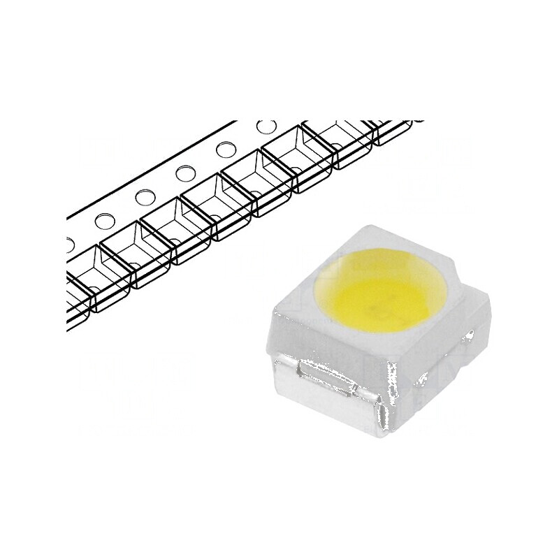 Bec LED SMD 3528 PLCC2 alb cald 2100-3000mcd 120° 20mA | Electronic-mag.ro | Componente Electronice Bec LED SMD 3528 PLCC2 alb cald 2100-3000mcd 120° 20mA | Electronic-mag.ro | Componente Electronice