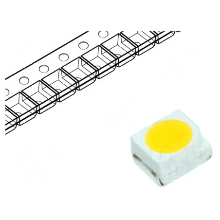 Banda LED SMD 3528 PLCC2 Alb Cald 1700-2500mcd 120° 20mA | Electronic-mag.ro | Componente Electronice