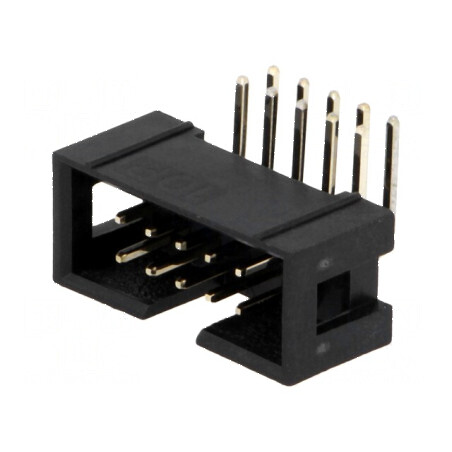 Conector IDC soclu tată 10 PIN unghi 90° THT aurit 2,54mm | Electronic-mag.ro | Componente Electronice