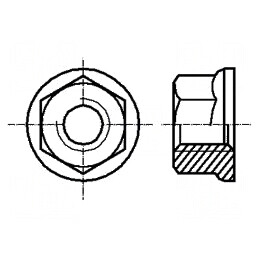 Piuliță hexagonală M10 cu flanșă din oțel, acoperire zincată | Electronic-mag.ro | Componente Electronice