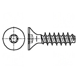 Şurub pentru plastic 2,2x6 Torx îngropat oţel zincat | Electronic-mag.ro | Componente Electronice