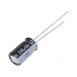 Condensator electrolitic THT 330uF 10VDC Ø6,3x11mm ±20% | Electronic-mag.ro | Componente Electronice