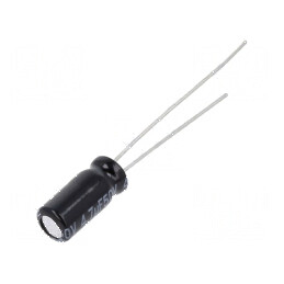Condensator electrolitic low ESR THT 4,7µF 50VDC Ø5x11mm | Electronic-mag.ro | Componente Electronice