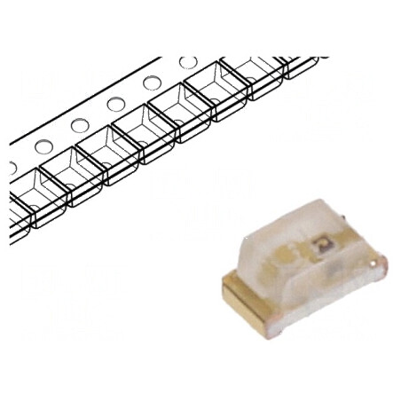 LED SMD 0603 galben 80-150mcd 1,6x0,8x0,75mm 120° 20mA 75mW | Electronic-mag.ro | Componente Electronice