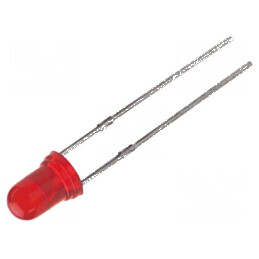 LED 3mm roșie 18-60mcd 50° convex | Electronic-mag.ro | Componente Electronice