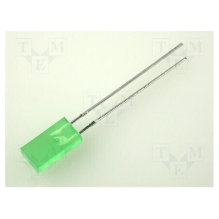 LED dreptunghiular verde 5x2,5mm 110° 20mA 1,3÷8mcd | Electronic-mag.ro | Componente Electronice