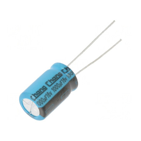 Condensator electrolitic THT 1mF 16VDC Ø10x16mm 5mm Raster | Electronic-mag.ro | Componente Electronice