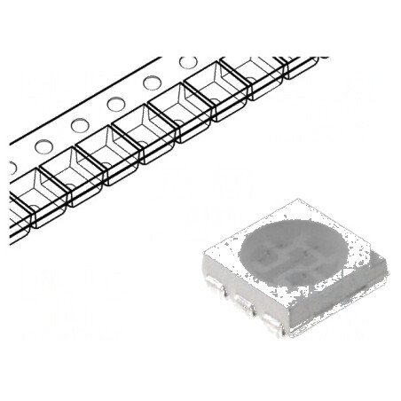 LED SMD 5050 PLCC6 roșie 1200-1600mcd 5x5,5x1,5mm 120° 60mA | Electronic-mag.ro | Componente Electronice
