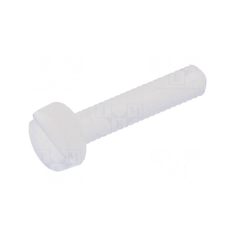 Şurub M2x10mm cu cap rotund crestat din poliamidă | Electronic-mag.ro | Componente Electronice