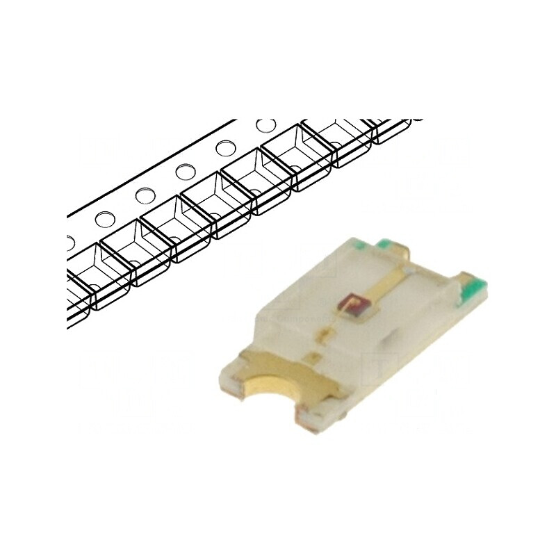 LED SMD 1206 galben 350÷500mcd 3,2x1,6x0,68mm 120° 20mA | Electronic-mag.ro | Componente Electronice