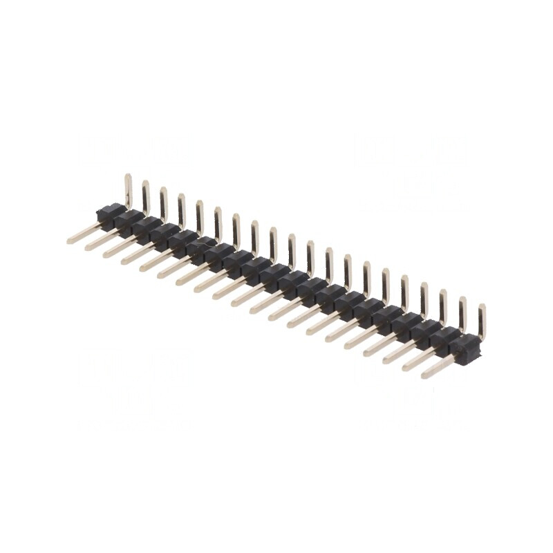 Conector şir pini tată 20 pini unghi 90° THT | Electronic-mag.ro | Componente Electronice Conector şir pini tată 20 pini unghi 90° THT | Electronic-mag.ro | Componente Electronice