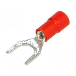 Vârf furcă M6 6,2mm 0,25-1,5mm2 cablu izolat | Electronic-mag.ro | Componente Electronice