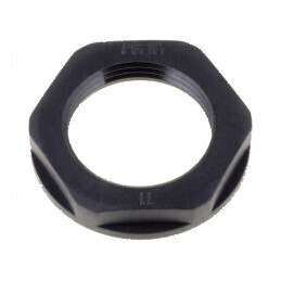 Piuliță PG11 poliamidă 24mm neagră -40÷100°C Filet PG | Electronic-mag.ro | Componente Electronice