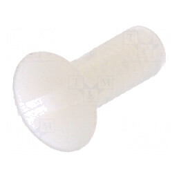 Şurub M3x8 îngropat crestat 1mm poliamidă naturală | Electronic-mag.ro | Componente Electronice