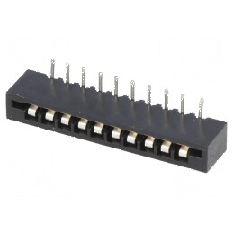 Conector FFC/FPC unghi 90° 10 PIN Non-ZIF THT cositorit | Electronic-mag.ro | Componente Electronice