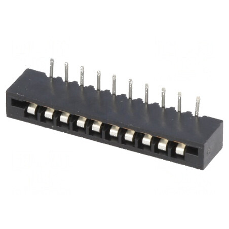 Conector FFC/FPC unghi 90° 10 PIN Non-ZIF THT cositorit | Electronic-mag.ro | Componente Electronice