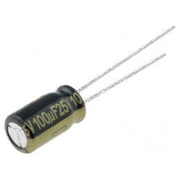 Condensator electrolitic low ESR THT 100uF 25V Ø6,3x11,2mm | Electronic-mag.ro | Componente Electronice