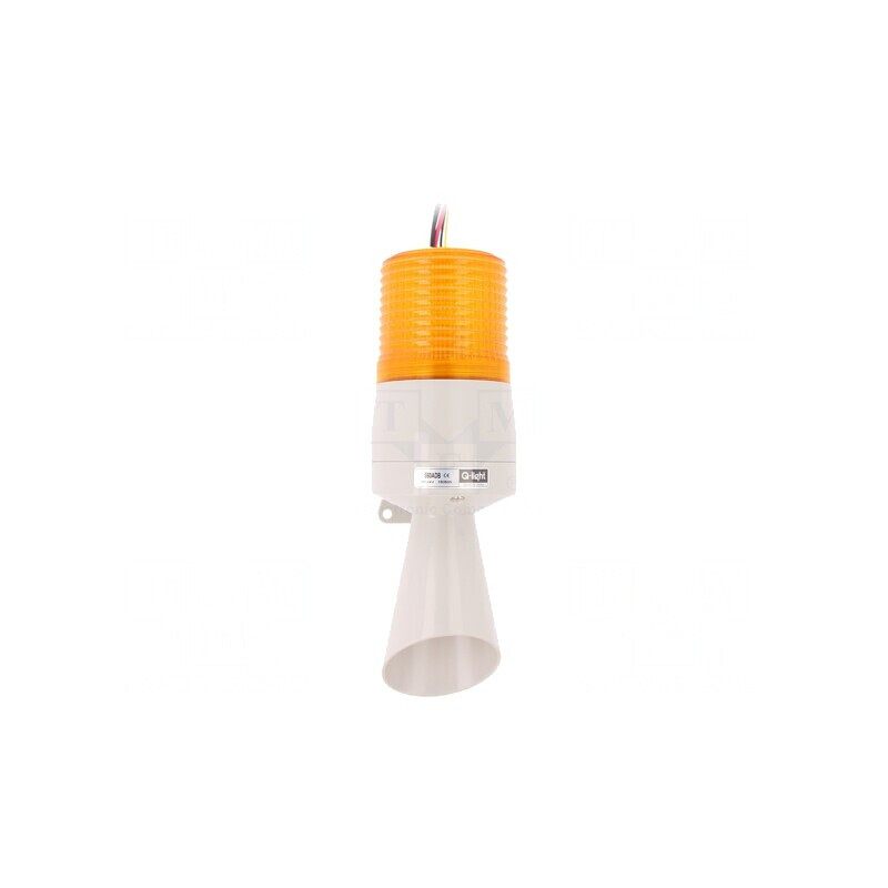 Semnalizator luminos și acustic 24VDC bec ambră IP54 | Electronic-mag.ro | Componente Electronice