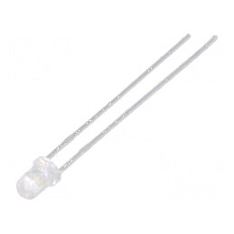 LED 3mm alb rece 1600-2500mcd 40° convex | Electronic-mag.ro | Componente Electronice
