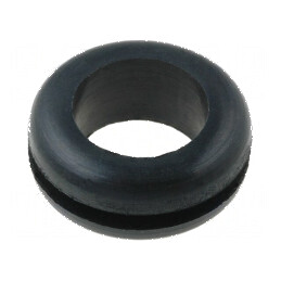 Manşon din gumă neagră Ø 12,7mm, Ø orificiu 9,5mm | Electronic-mag.ro | Componente Electronice