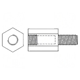 Piuliță distanțieră hexagonală filetată poliamidă M2,5 | Electronic-mag.ro | Componente Electronice