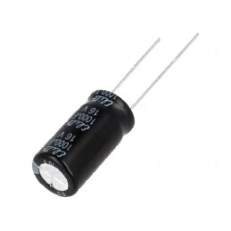 Condensator electrolitic THT 1000uF 16V 10x20mm ±20% | Electronic-mag.ro | Componente Electronice