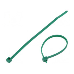 Colier de strângere verde 100mm x 2,45mm poliamidă 80N | Electronic-mag.ro | Componente Electronice