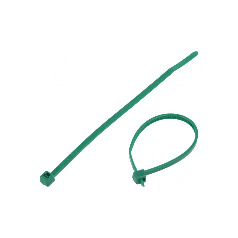 Colier de strângere verde 100mm x 2,45mm poliamidă 80N | Electronic-mag.ro | Componente Electronice