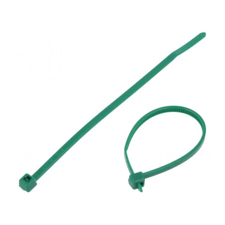 Colier de strângere verde 100mm x 2,45mm poliamidă 80N | Electronic-mag.ro | Componente Electronice