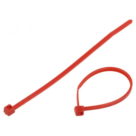 Colier de strângere roșu 100mm x 2,45mm poliamidă 80N | Electronic-mag.ro | Componente Electronice