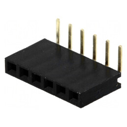 Conector şiruri pini soclu mamă 6 pini unghi 90° 2,54mm | Electronic-mag.ro | Componente Electronice