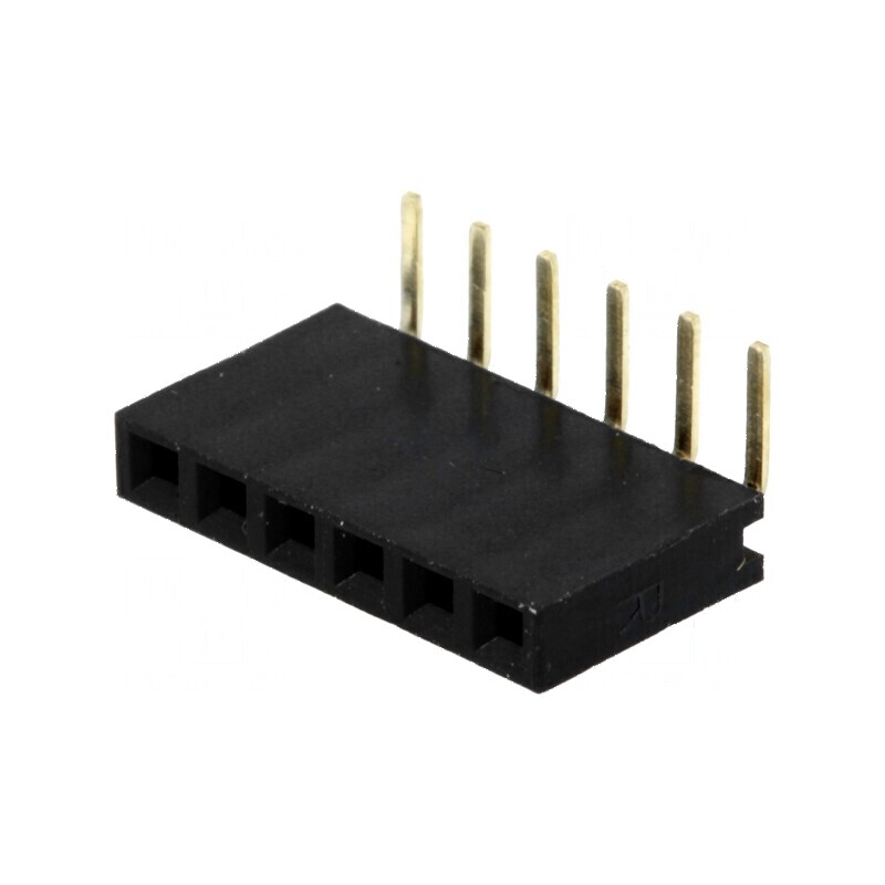 Conector şiruri pini soclu mamă 6 pini unghi 90° 2,54mm | Electronic-mag.ro | Componente Electronice