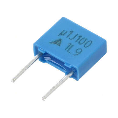 Condensator poliester 0,1uF 63VAC 100VDC 5mm ±5% THT | Electronic-mag.ro | Componente Electronice