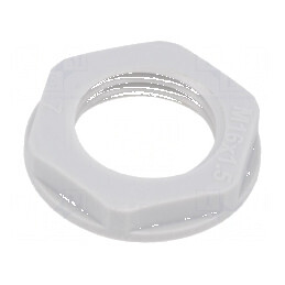 Piuliță M16 poliamidă 22mm gri deschis metrică pas 1,5 | Electronic-mag.ro | Componente Electronice