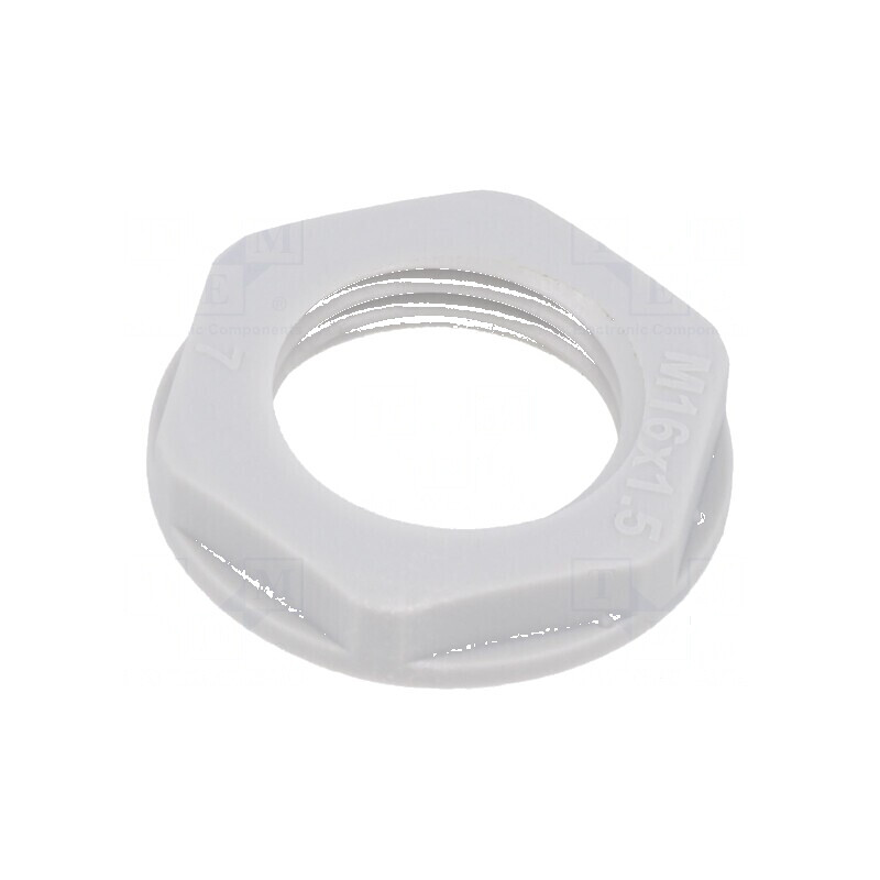 Piuliță M16 poliamidă 22mm gri deschis metrică pas 1,5 | Electronic-mag.ro | Componente Electronice Piuliță M16 poliamidă 22mm gri deschis metrică pas 1,5 | Electronic-mag.ro | Componente Electronice