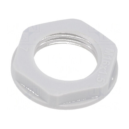 Piuliță M16 poliamidă 22mm gri deschis metrică pas 1,5 | Electronic-mag.ro | Componente Electronice