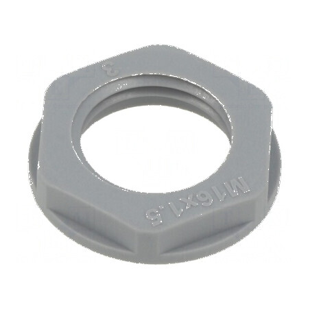 Piuliță M16 poliamidă 22mm gri metrică 1,5 | Electronic-mag.ro | Componente Electronice